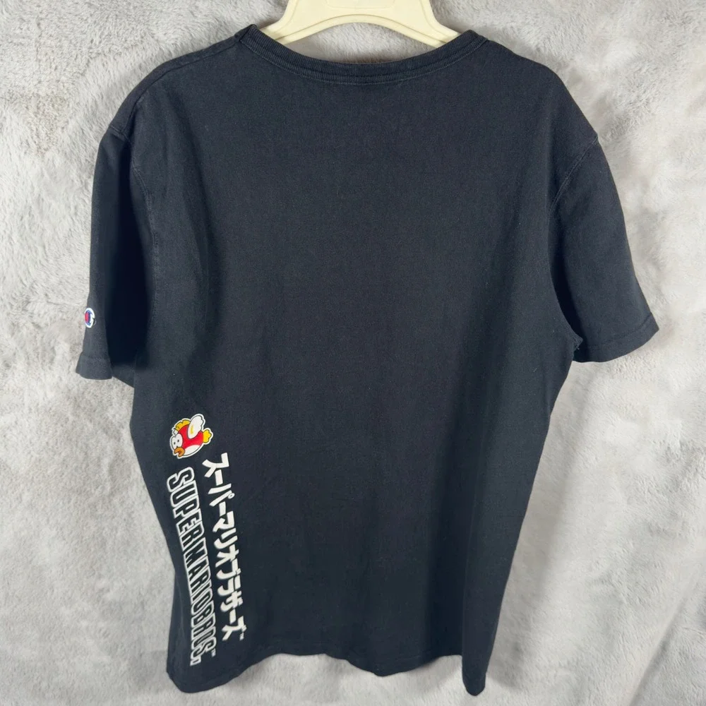 Champion Super‎ Mario Bros Nintendo Graphic T-Shirt Mens Medium Black Cotton - Picture 8 of 8